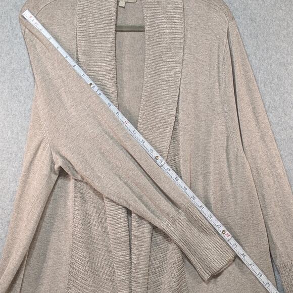 Joan Vass Sand Beige Open Wear Cardigan Women’s Size 2X Lightweight Knit - Picture 10 of 13